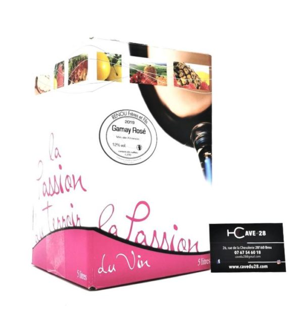 Vin de France 2019 - Gamay Rosé - Bag in Box 5L - Domaine Renou