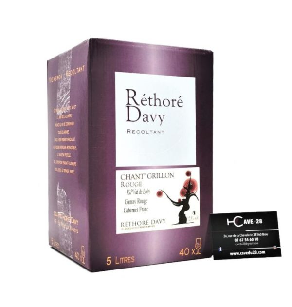 IGP Val de Loire - Chant Grillon Rouge - Bag in Box 5L - Domaine Réthoré Davy