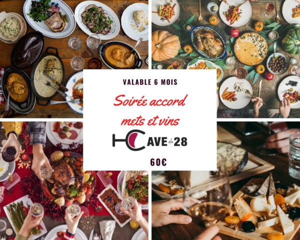 Soirée Accords mets et vins - Bon soirée valable 6 mois