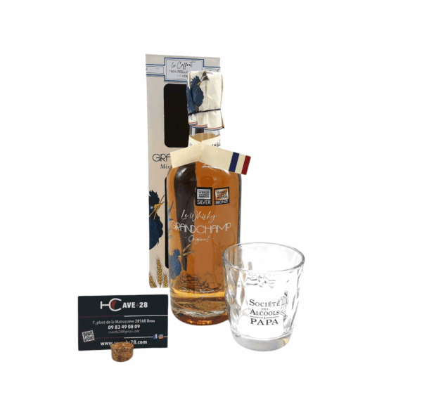 Whisky Grandchamp - original 75cl + 1 verre - France